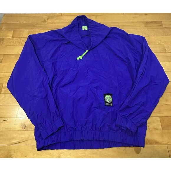 dylan Other - Vintage Dylan Surf Polyester Blue Wind Breaker Neck Cinch Front pockets Size L M